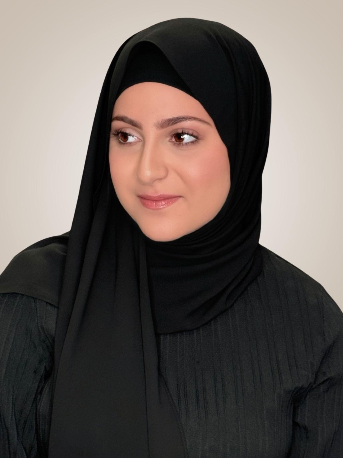 Modish Girl Matching Chiffon Hijab Set-Black