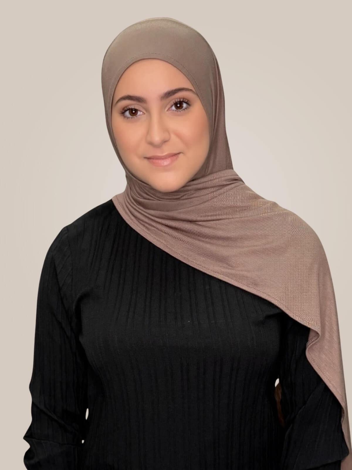Modish Girl Pre-Sewn Jersey Hijab-Truffle