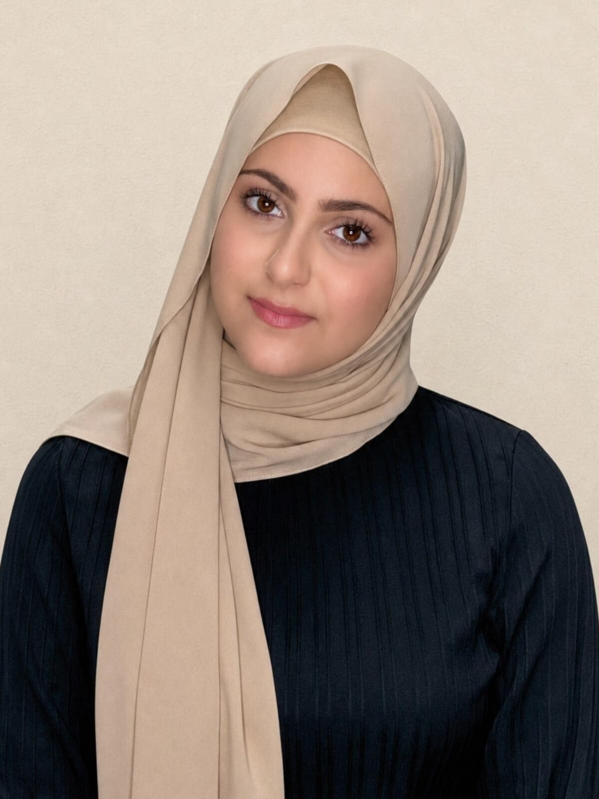 Modish Girl Matching Chiffon Hijab Set-Desert