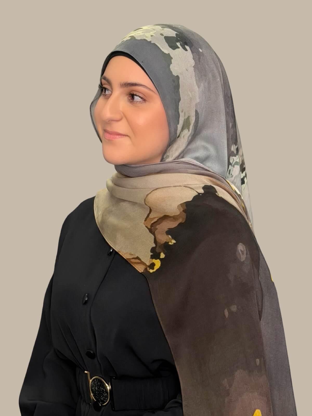 Modish Girl Print Modal Hijab-Beirut Bronze