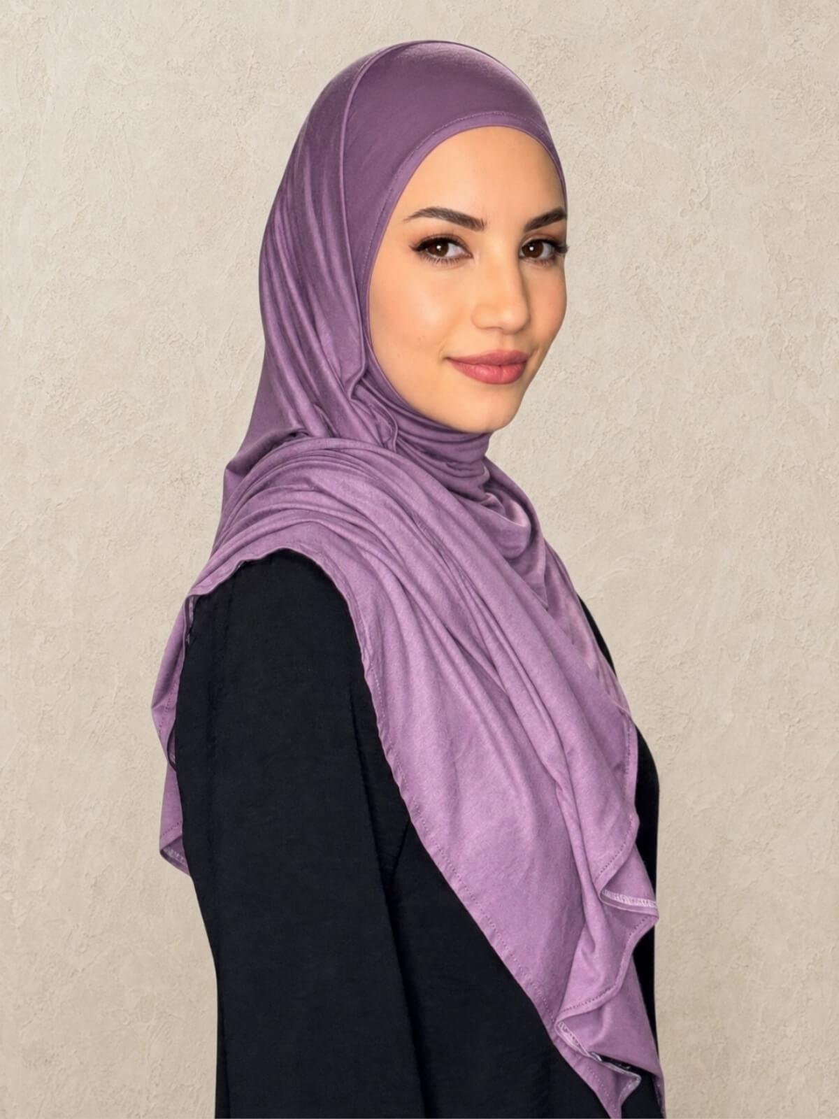 Pre-Sewn Jersey Hijab-Mauve Taupe