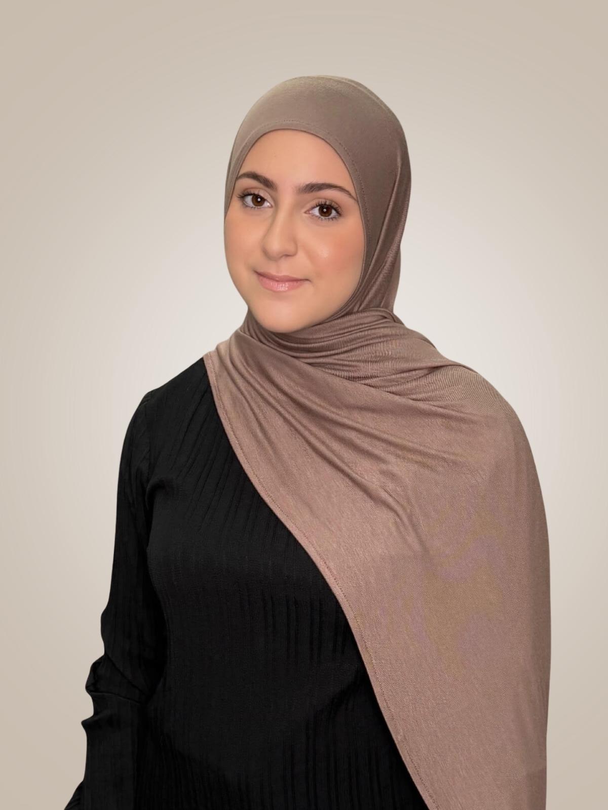 Modish Girl Pre-Sewn Jersey Hijab-Truffle