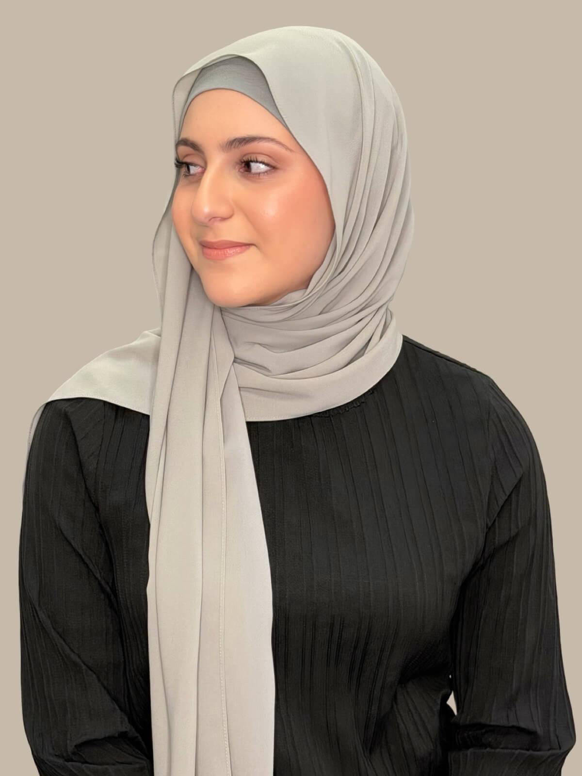 Modish Girl Matching Chiffon Hijab Set-Soft Sage