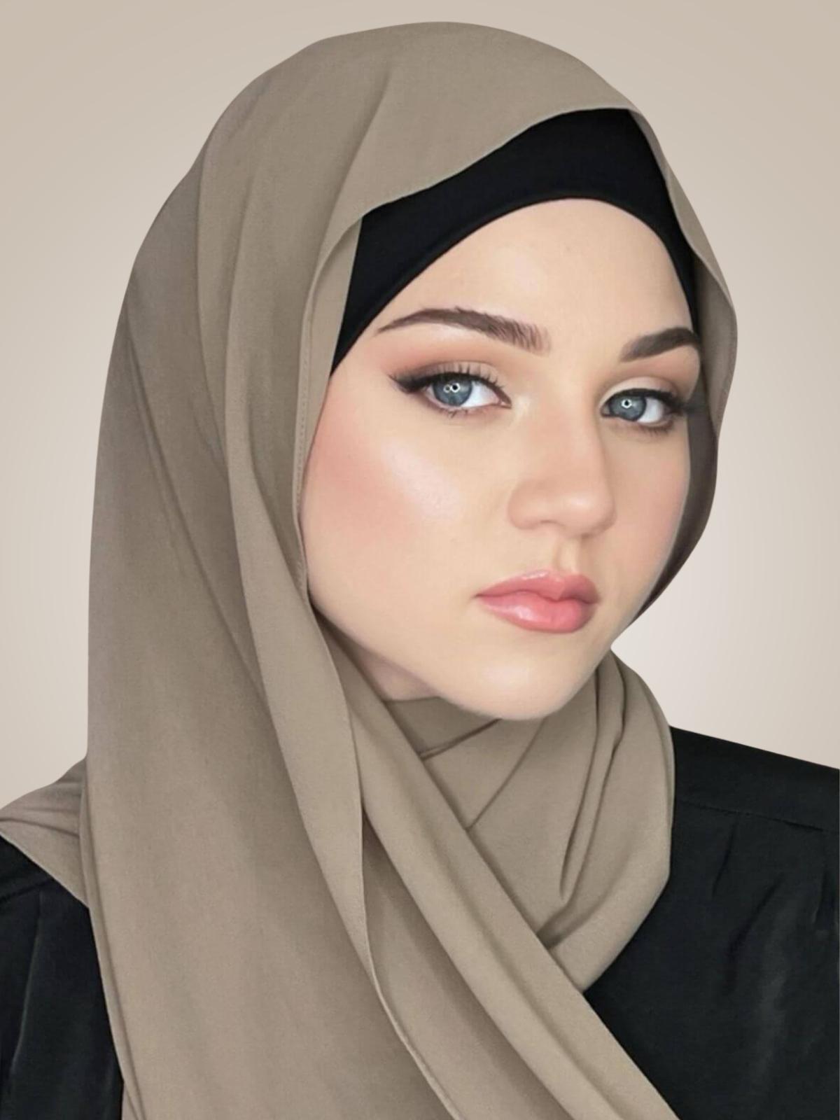 Classic Chiffon Hijab-Dark Khaki