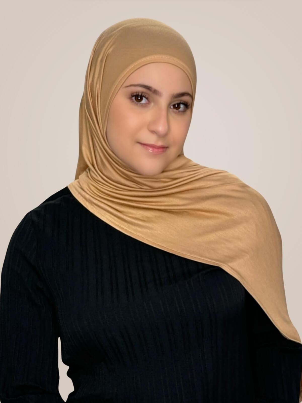 Modish Girl Pre-Sewn Jersey Hijab-Honey