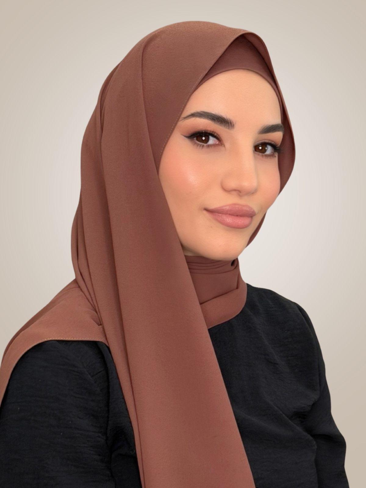 Matching Chiffon Hijab Set-Burnt Redwood