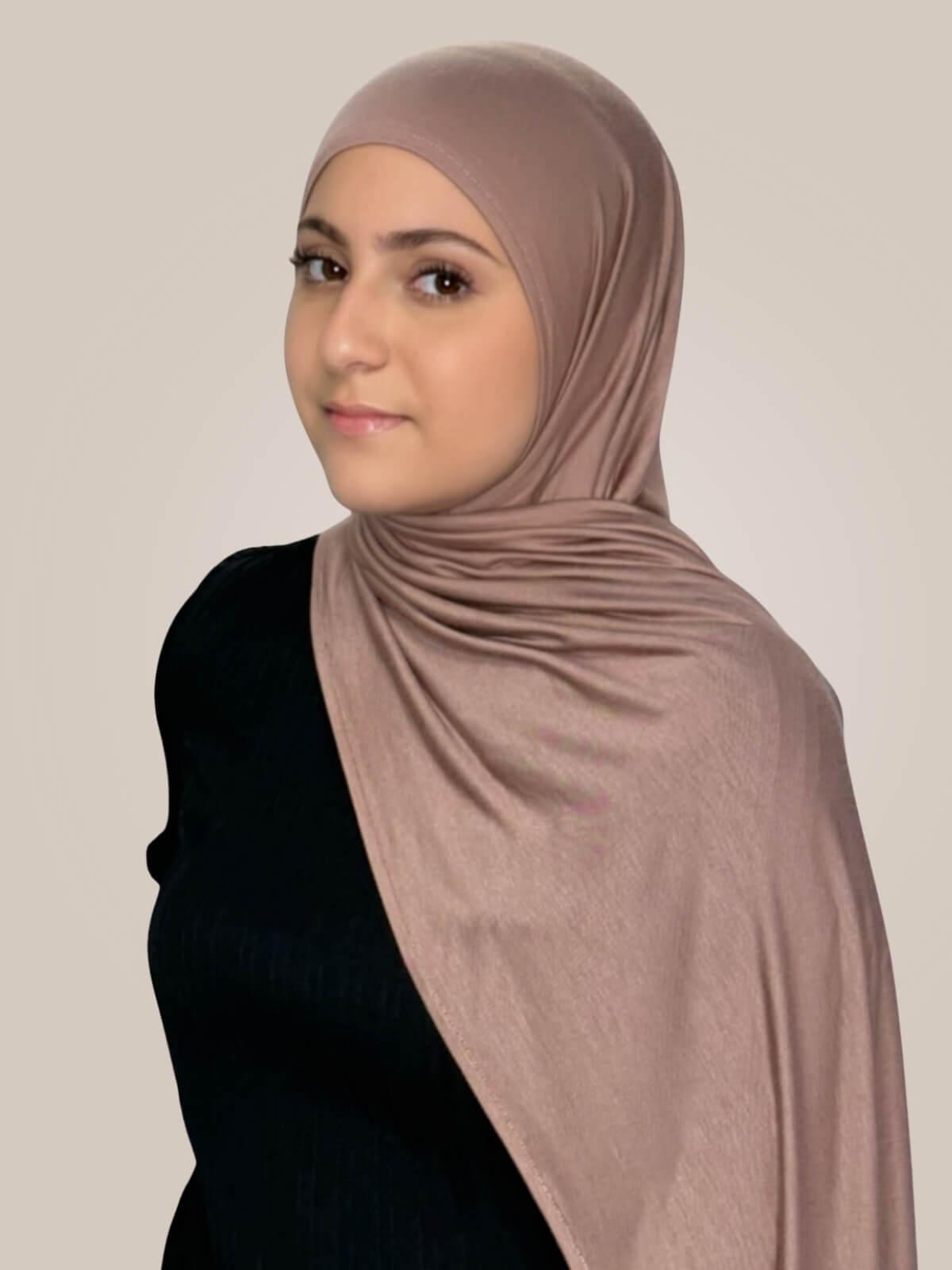 Modish Girl Pre-Sewn Jersey hijab-Pale Taupe