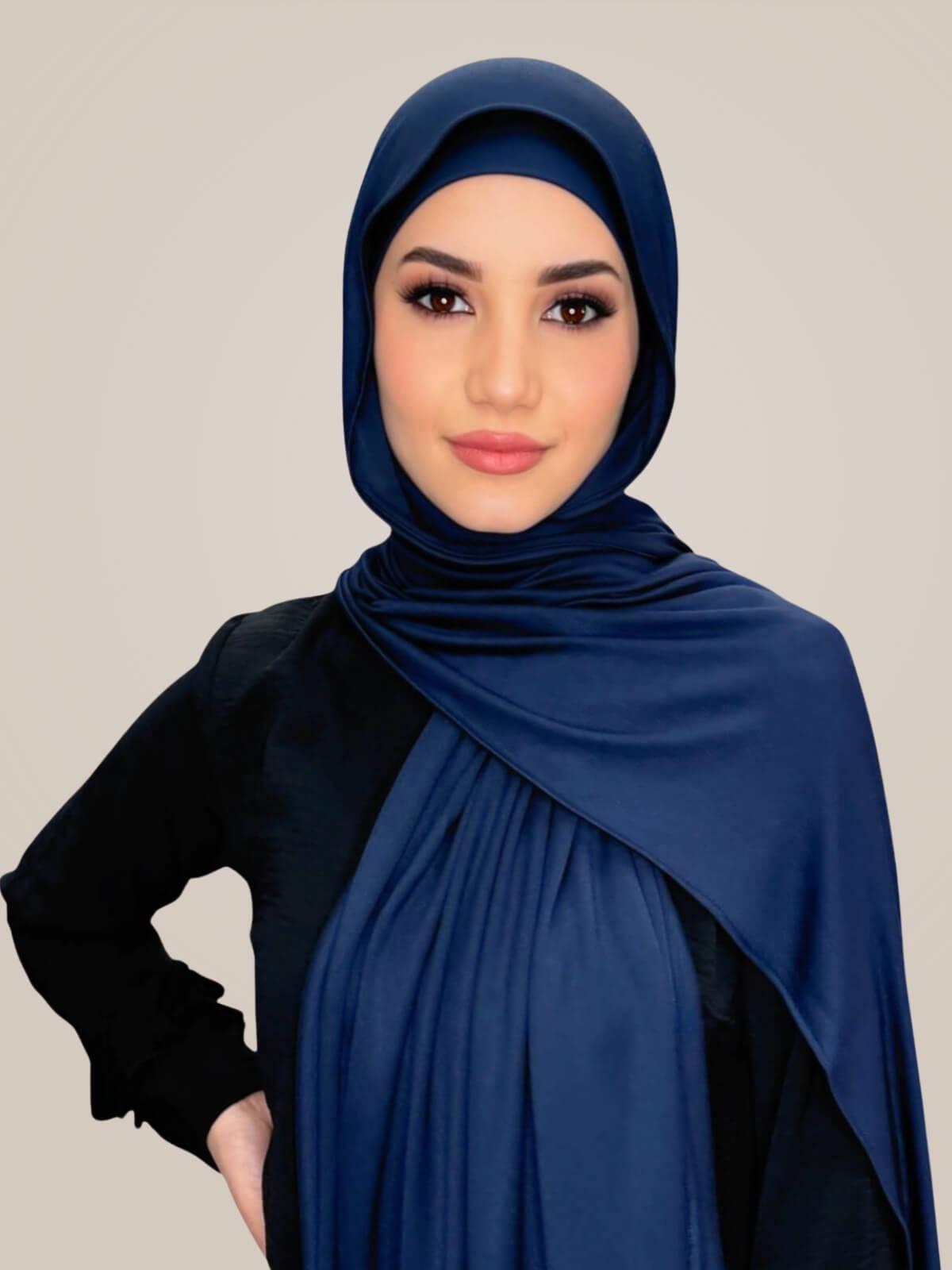 Premium Jersey Hijab-Navy