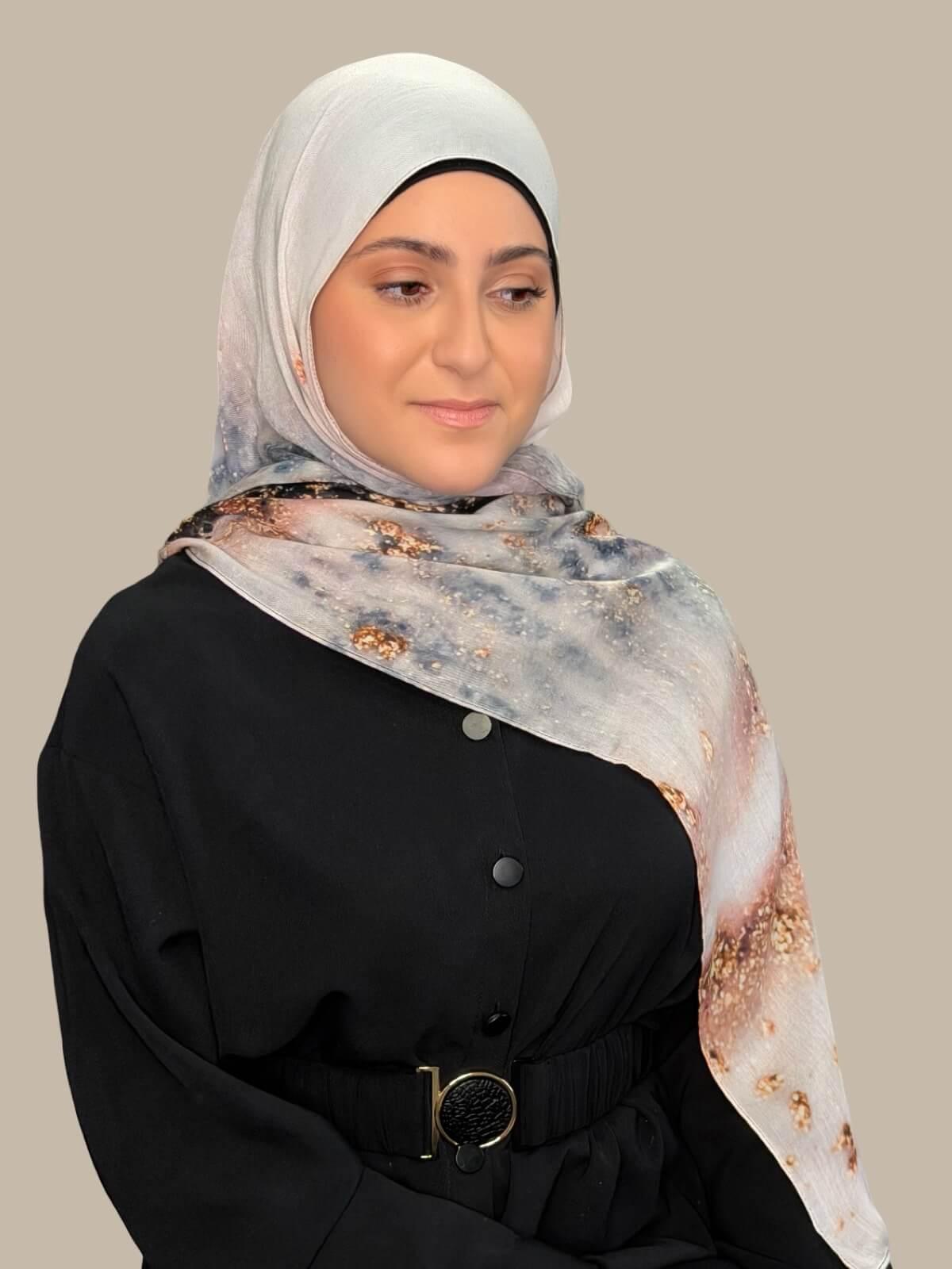 Modish Girl Print Modal Hijab-Granada Sand