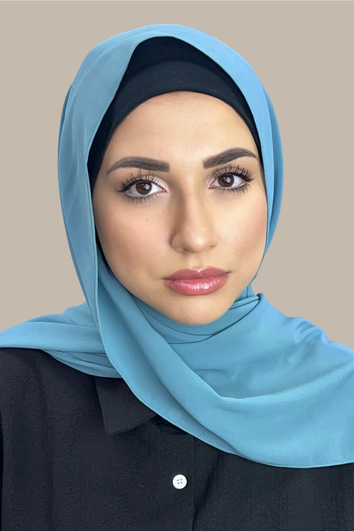 Simple Chiffon Hijab Elegant Head Scarf Solid Color Shawl Classic