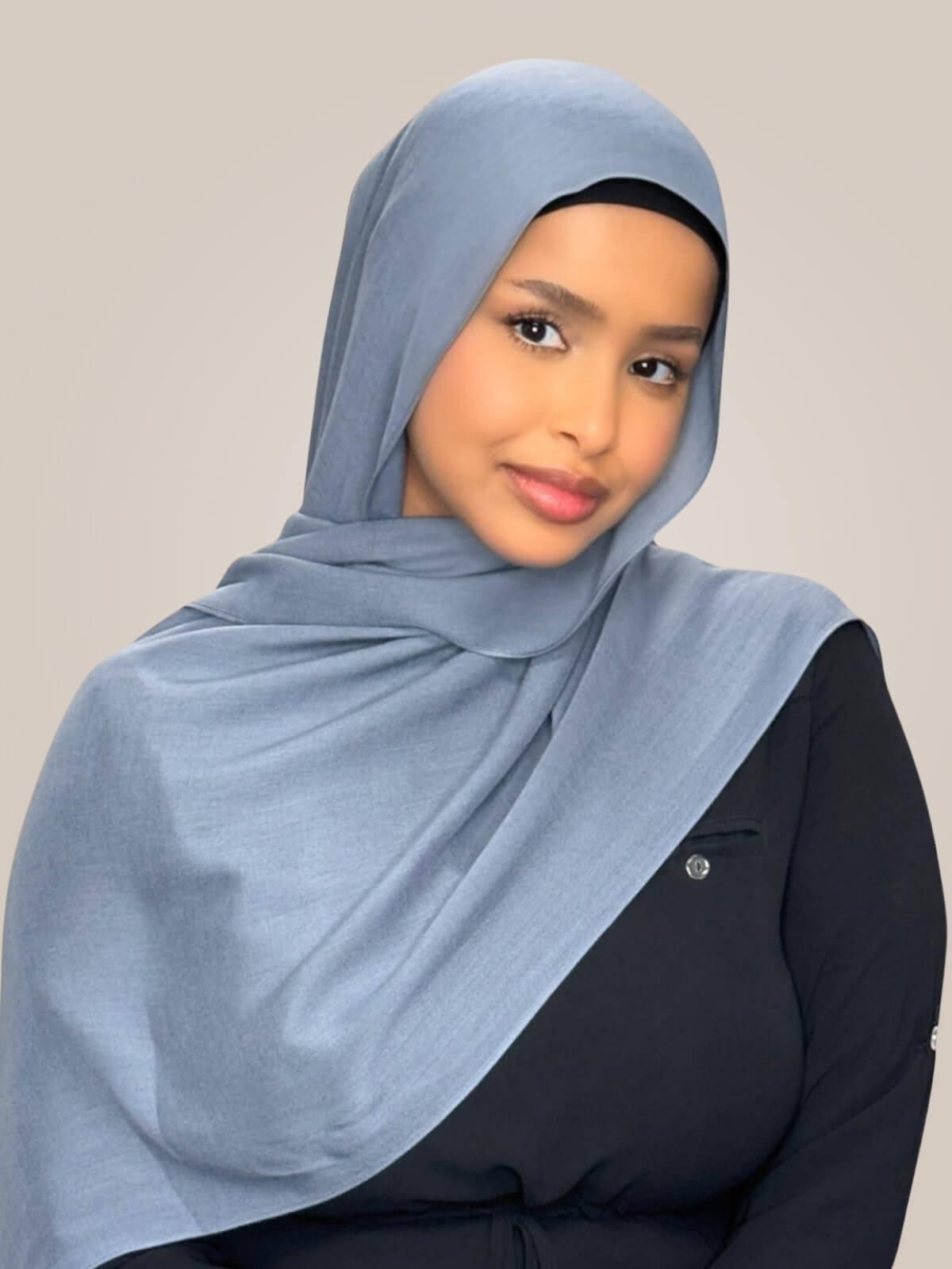 Cotton Modal Hijab-Dusty Denim