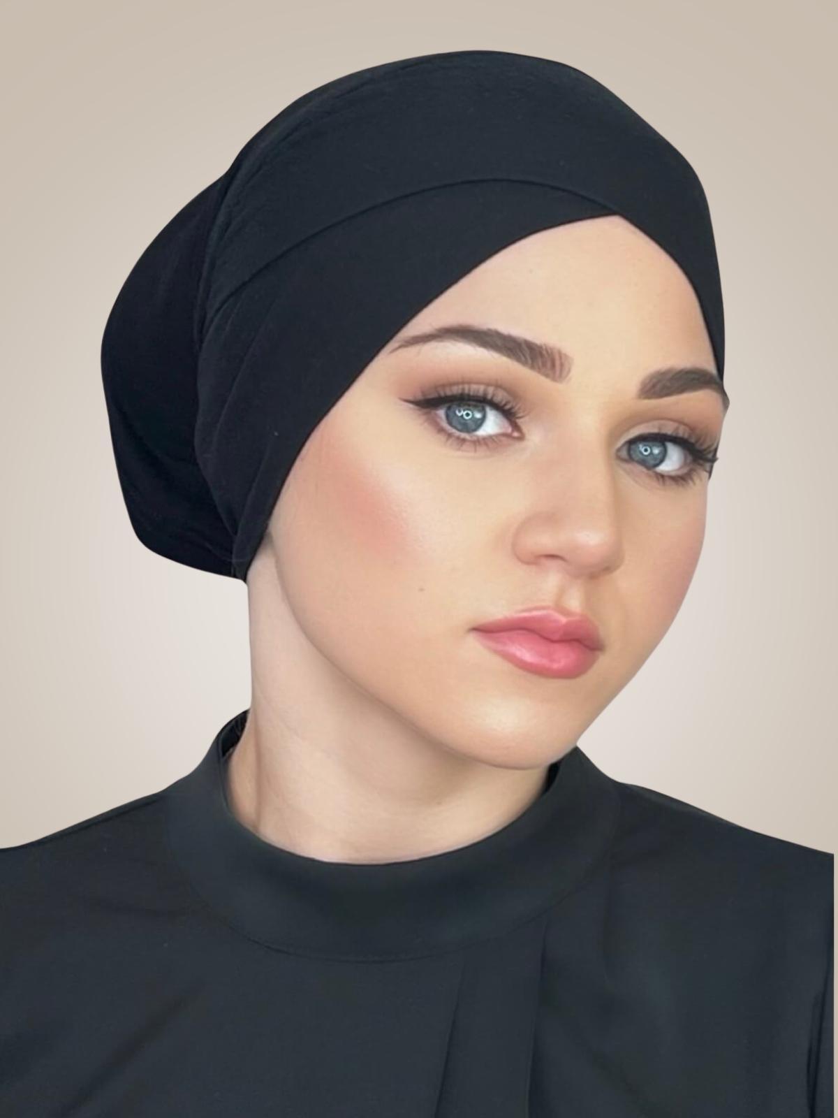 Premium Jersey Cross Front Underscarf-Black