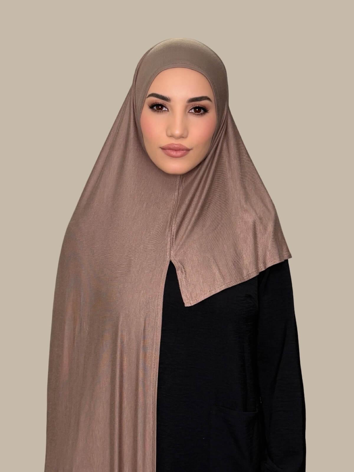 Pre-Sewn Jersey Hijab-Truffle