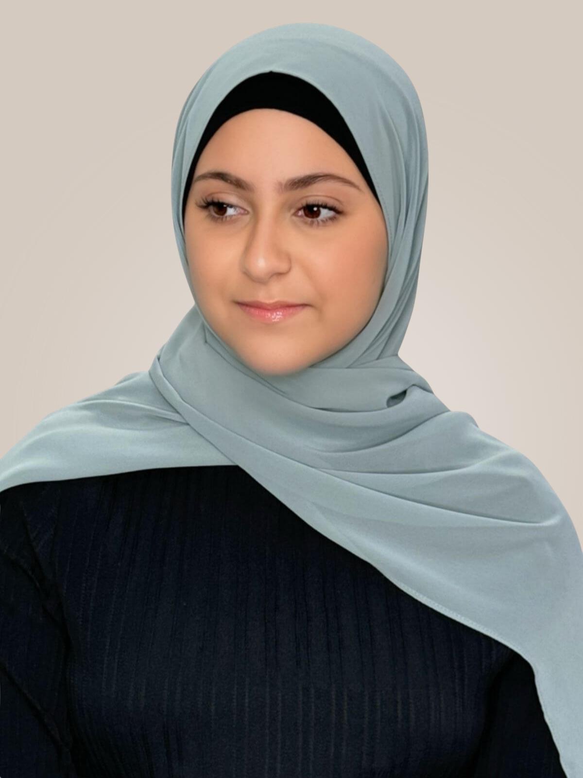 Modish Girl Luxury Chiffon Hijab-Stone Green