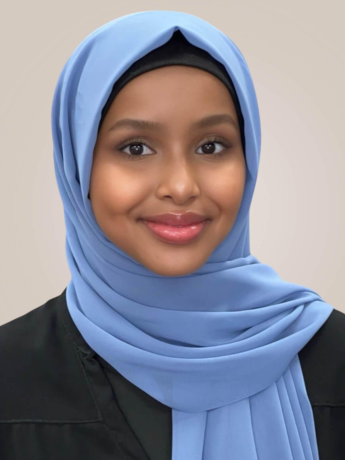 Luxury Chiffon Hijab-Blue Grey