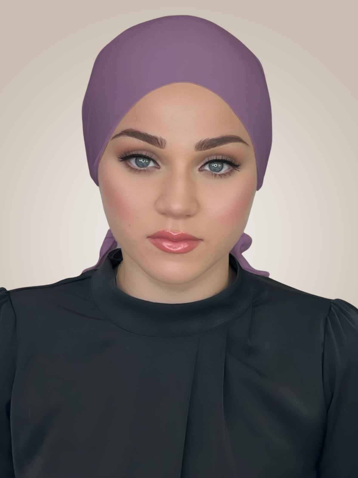 Tie back underscarf-Mauve Taupe