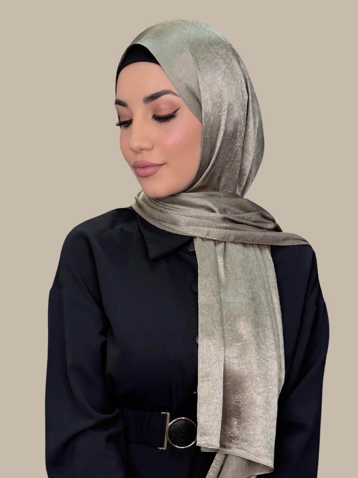 Classic Satin Hijab-Khaki