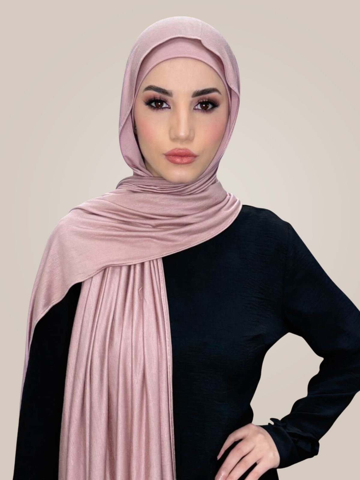 Premium Jersey Hijab-Dusty Rose