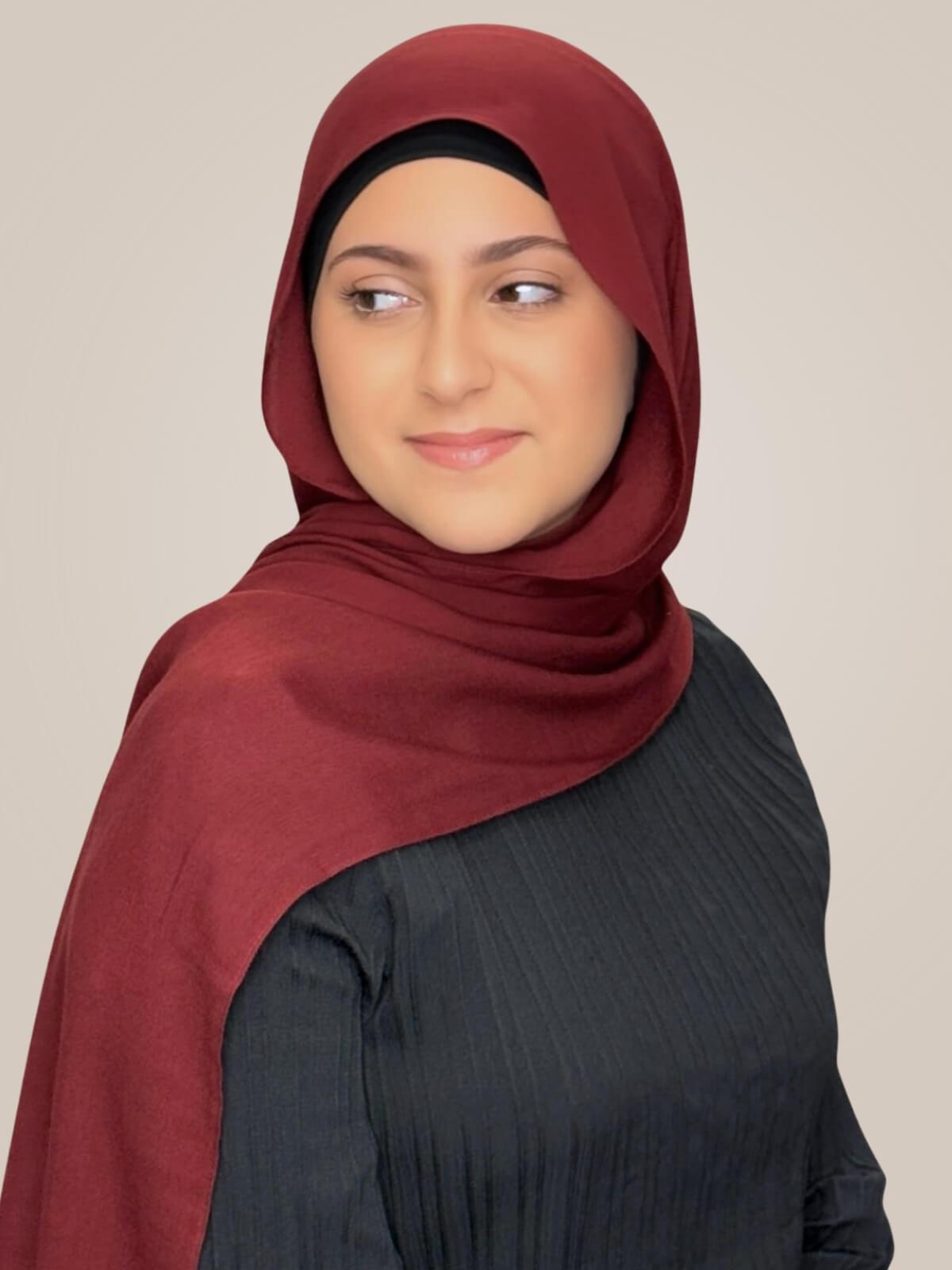 Modish Girl Cotton Modal Hijab-Royal Burgundy