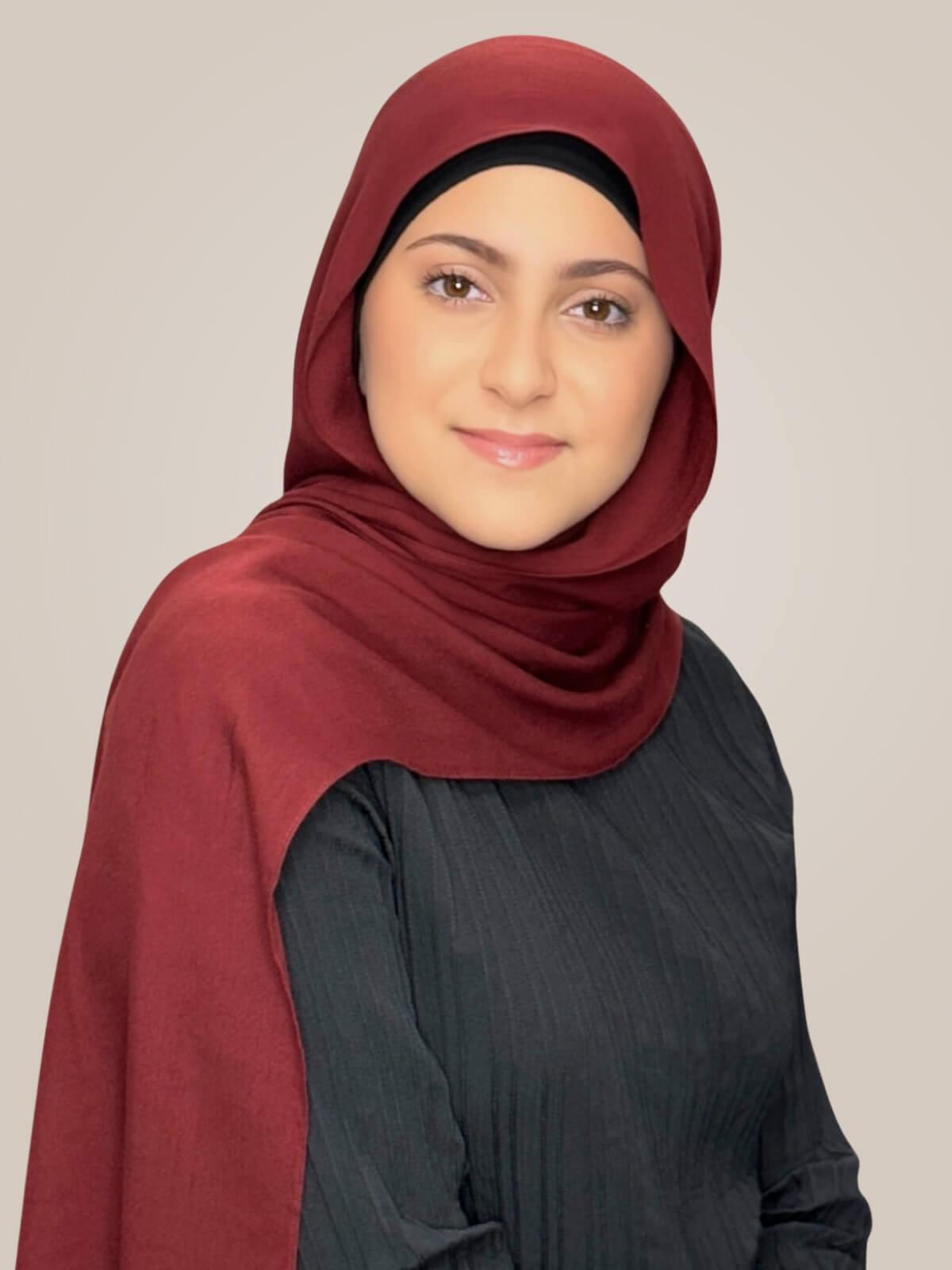 Modish Girl Cotton Modal Hijab-Royal Burgundy