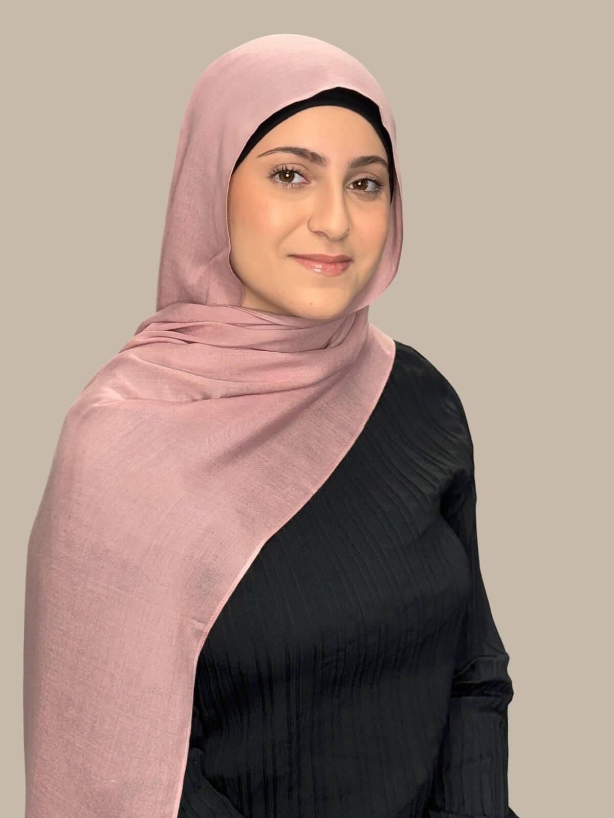 Modish Girl Cotton Modal Hijab-Misty Rose