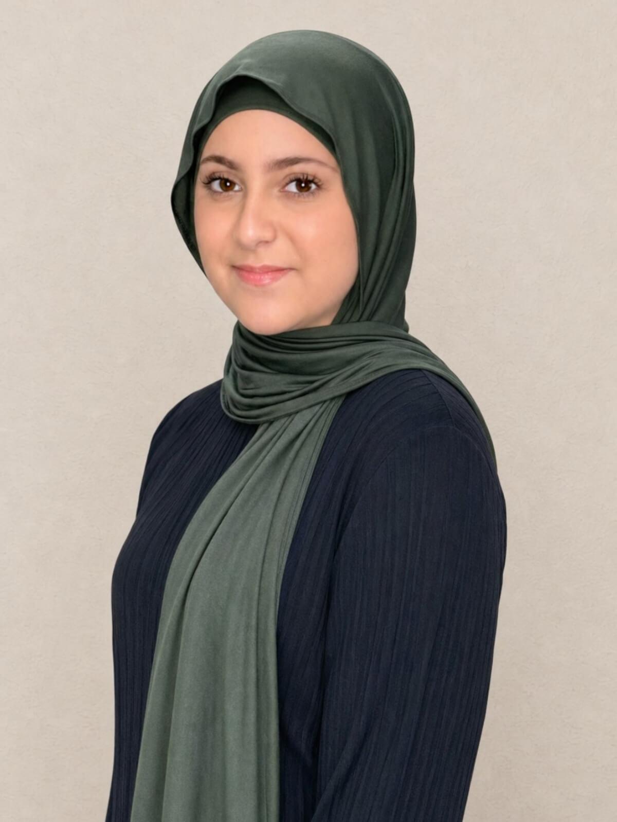 Modish Girl Premium Jersey hijab-Army Green