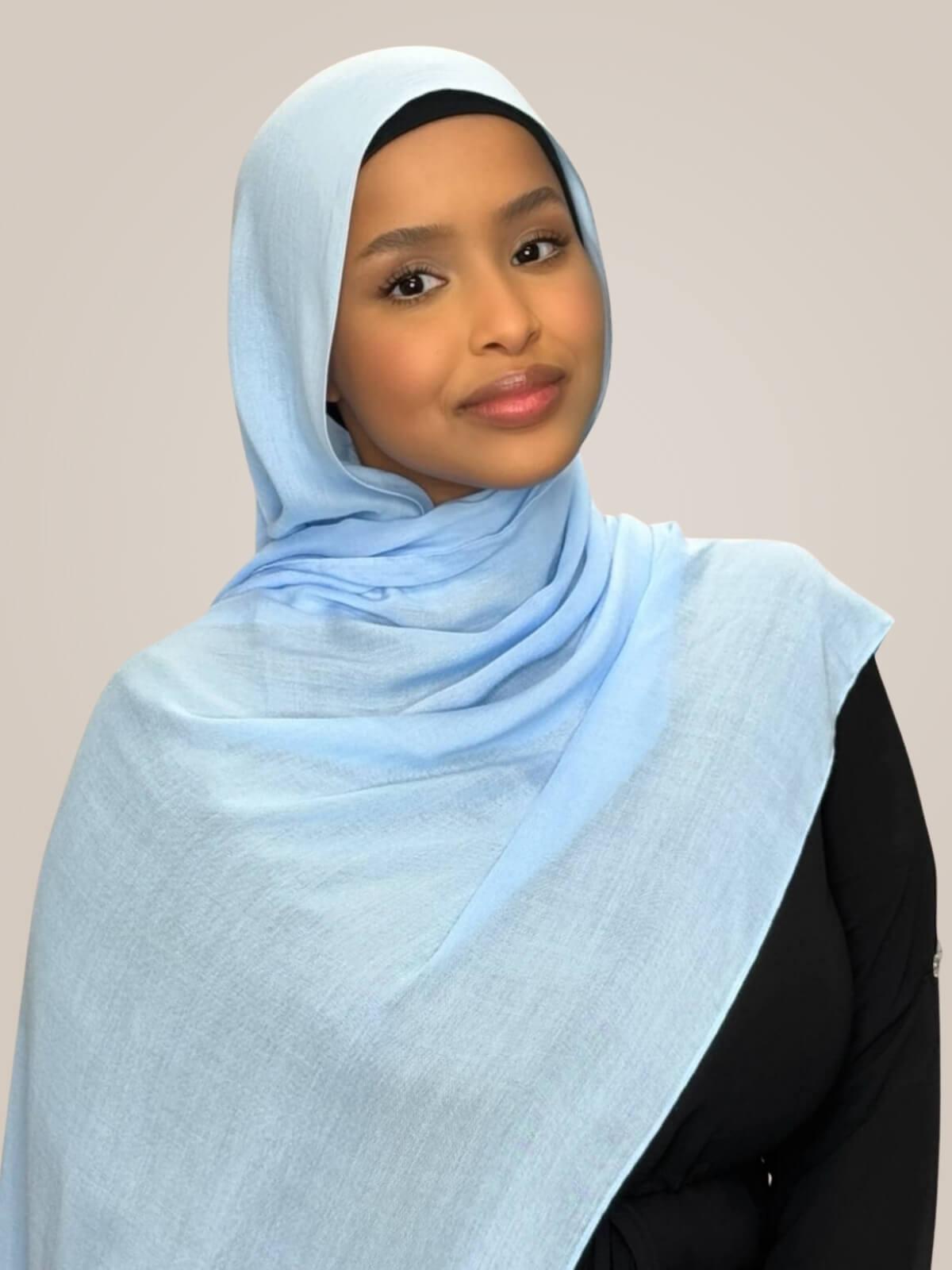 Cotton Modal Hijab-Cinderella Blue