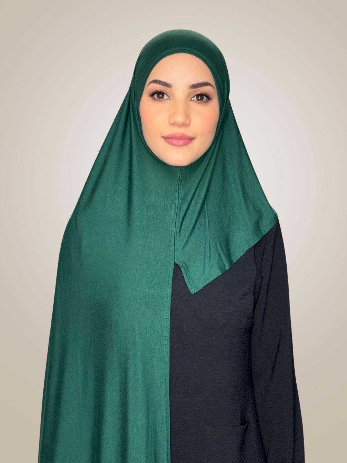 Pre-Sewn Jersey Hijab-Forrest Green