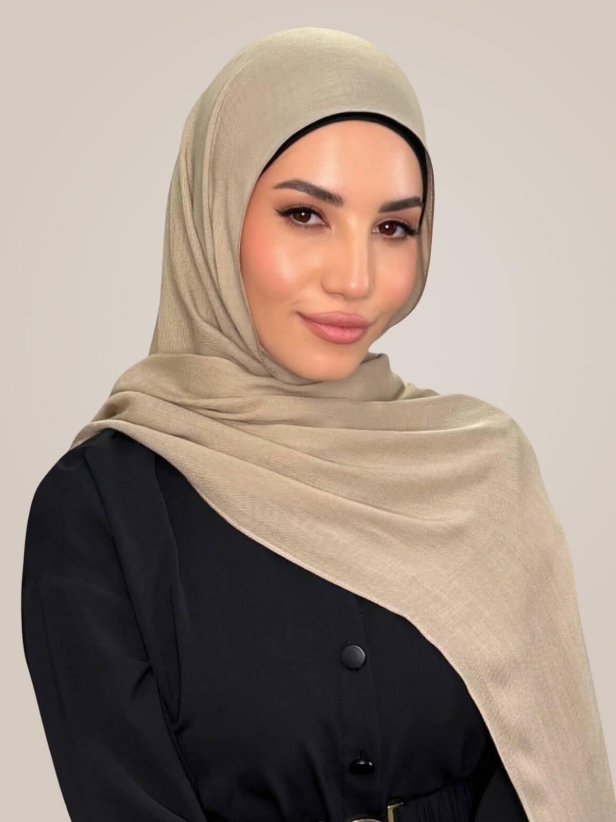 Cotton Modal Hijab-Wheat