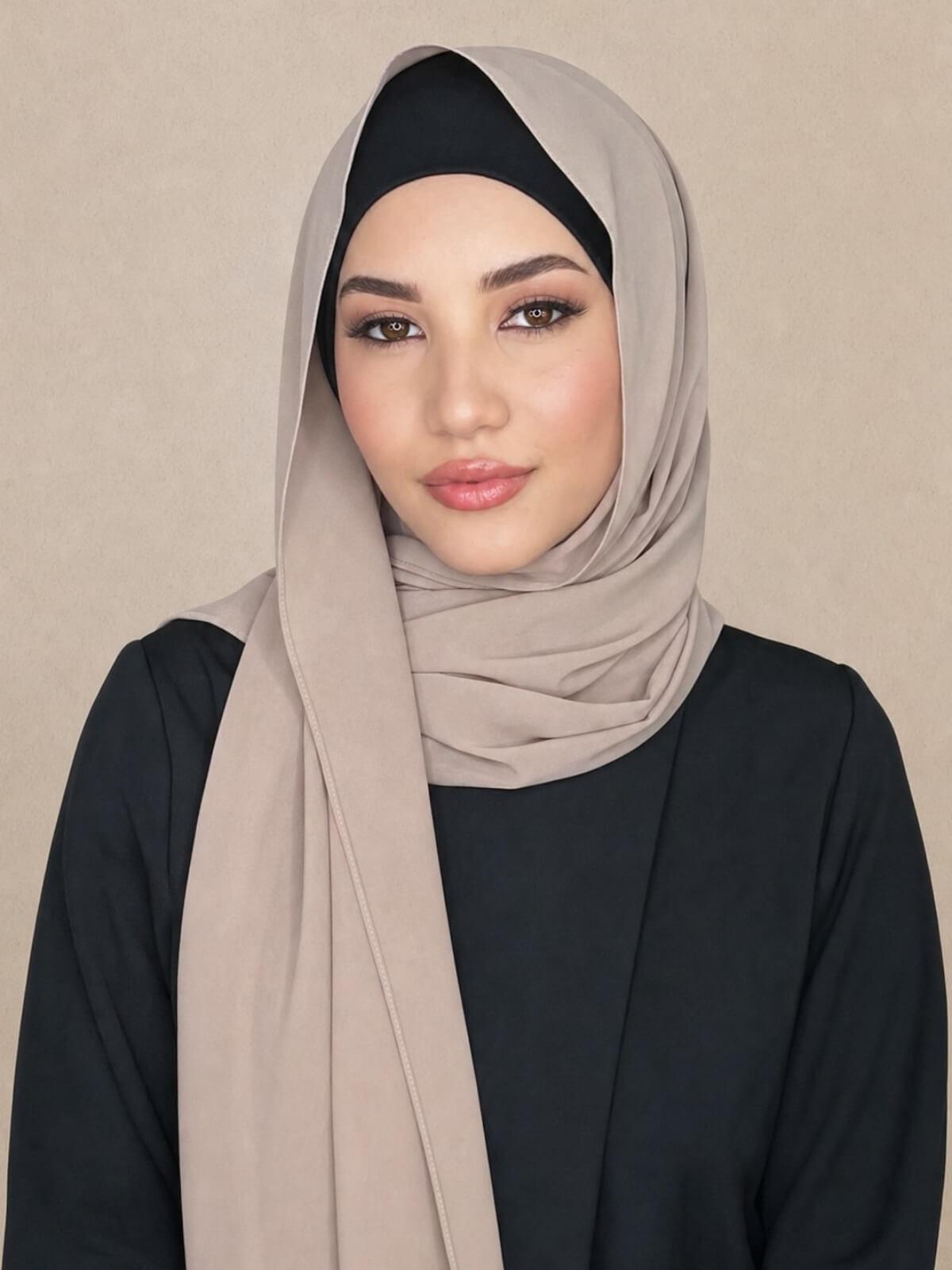 Classic Chiffon Hijab-Dusty Mink