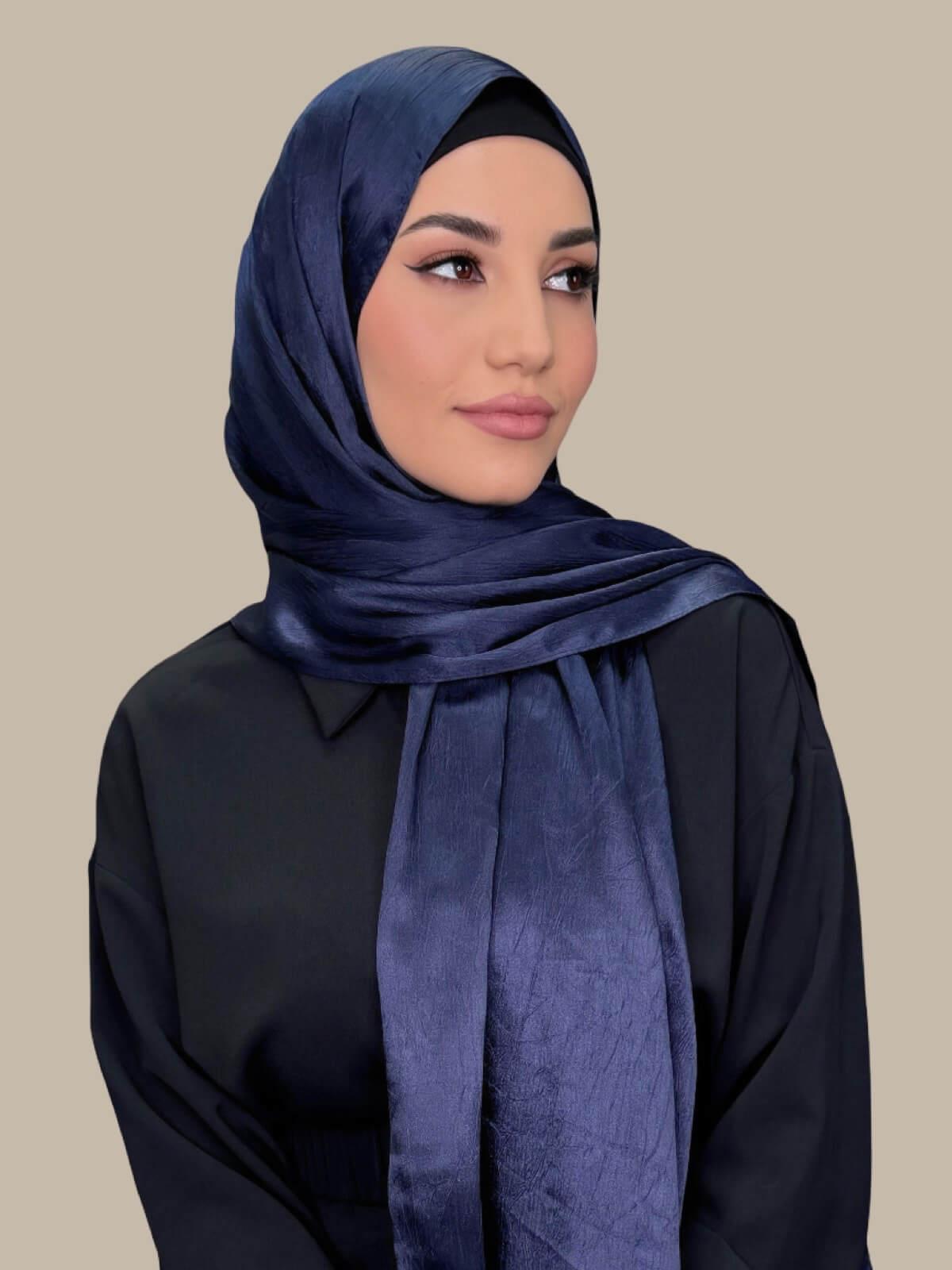 Classic Satin Hijab-Navy