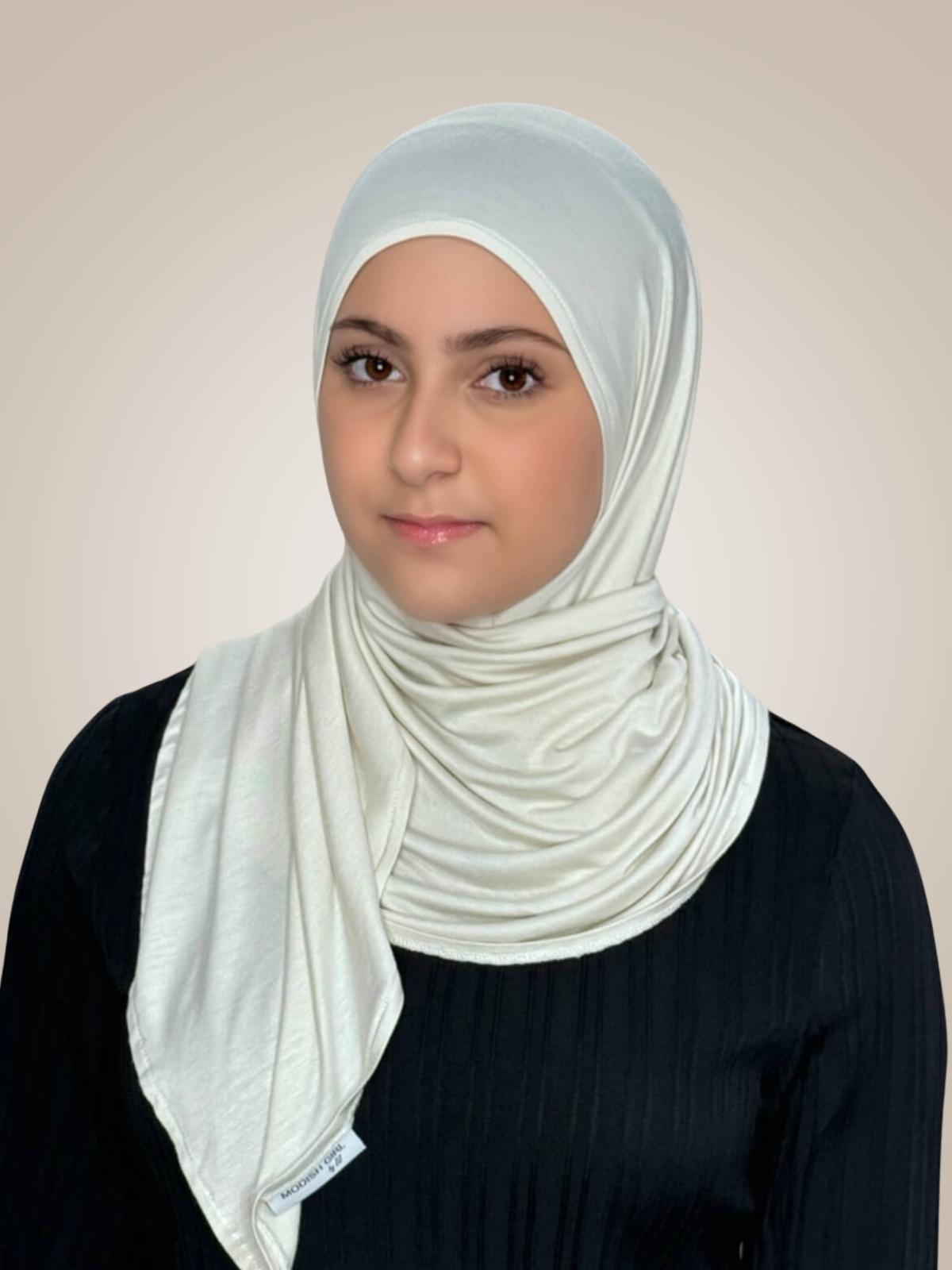 Modish Girl Pre-Sewn Jersey Hijab-Ivory