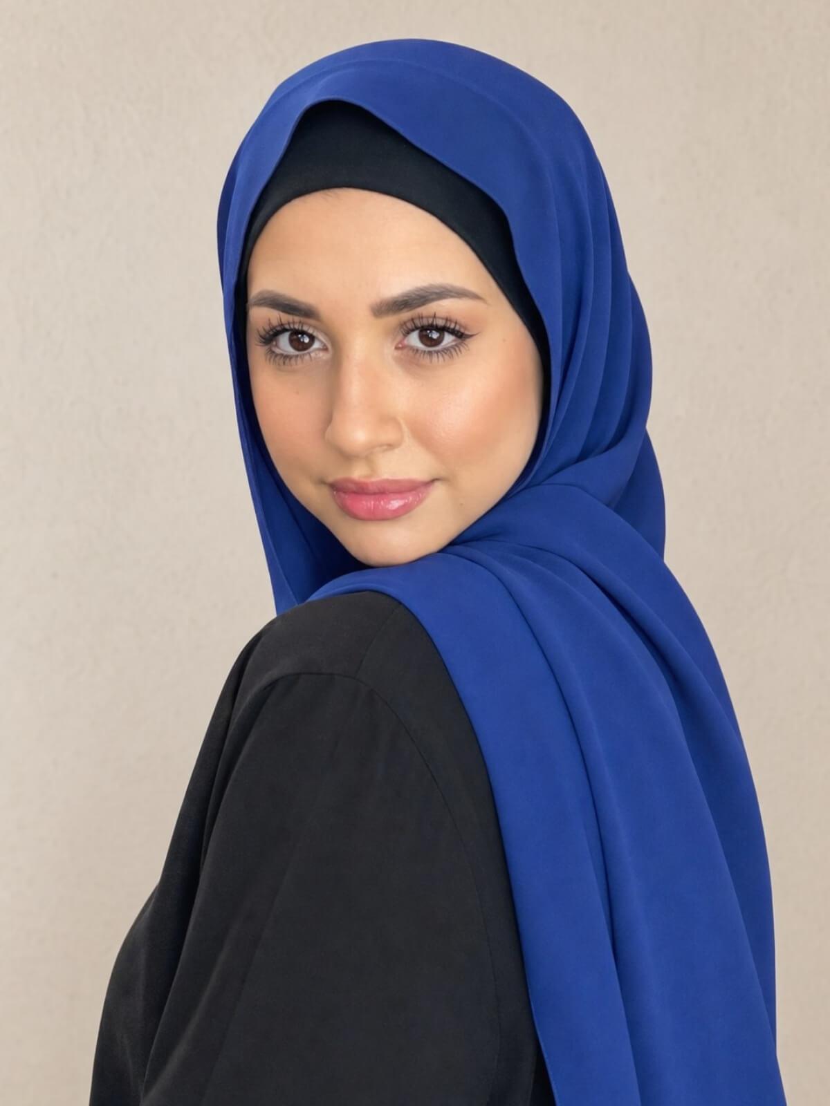 Classic Chiffon Hijab-Electric Blue