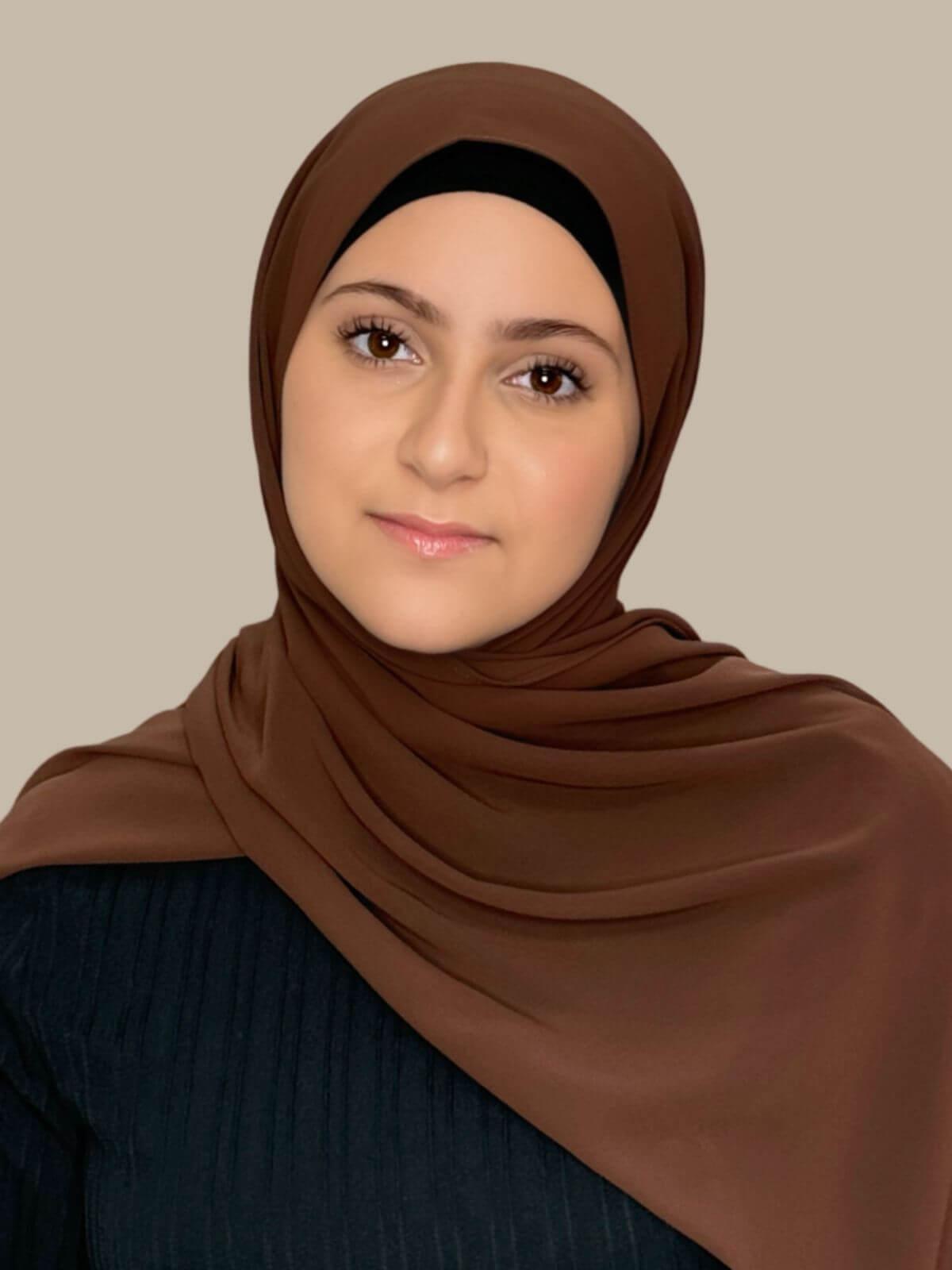 Modish Girl Luxury Chiffon Hijab-Brunette