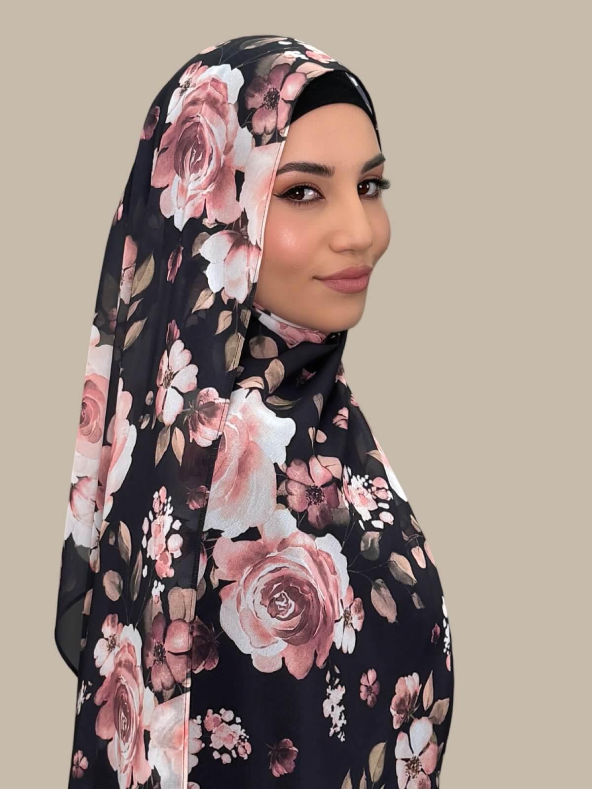 Printed Chiffon Hijab-Breathless Blossom