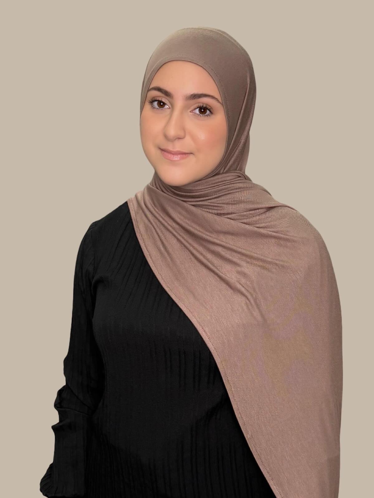 Modish Girl Pre-Sewn Jersey Hijab-Truffle