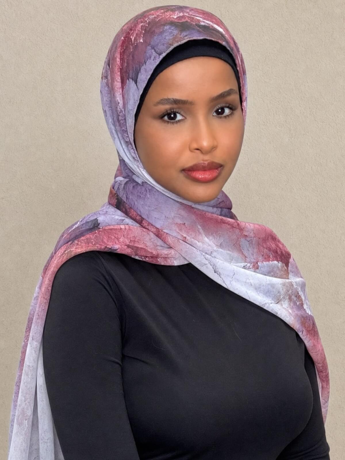 Printed Chiffon Hijab-Muted Mirage