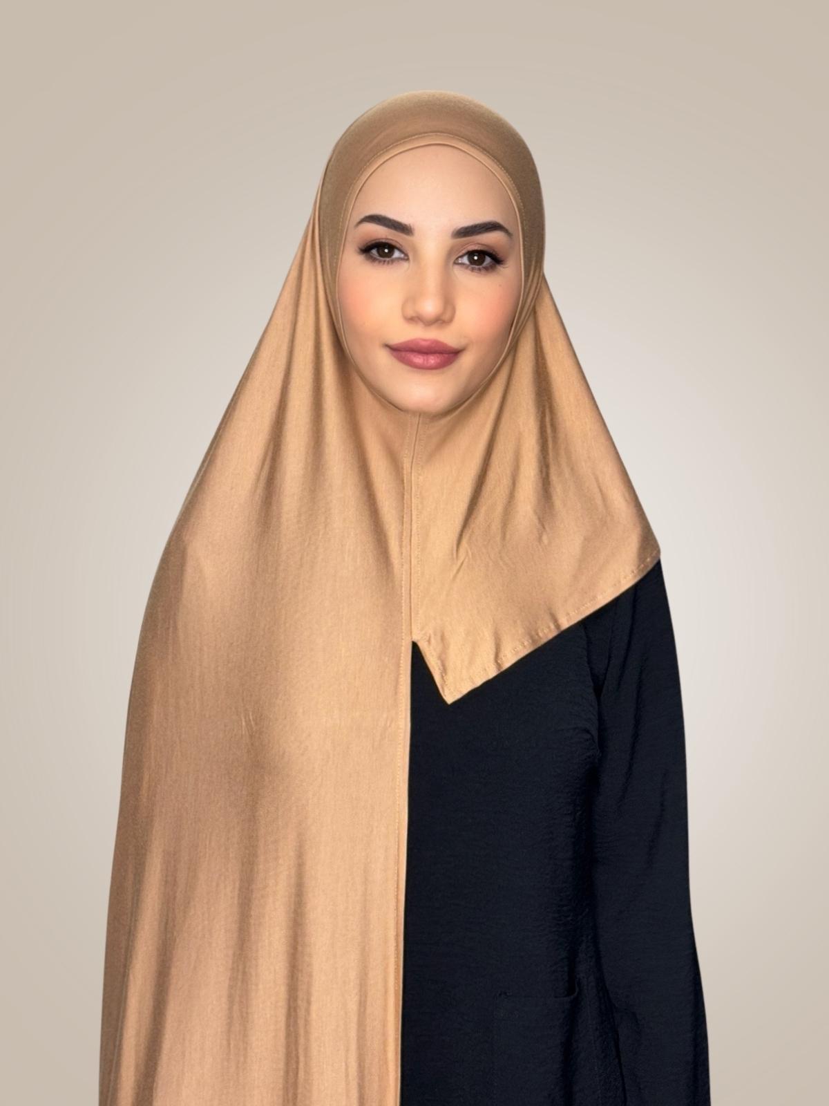 Pre-Sewn Jersey Hijab-Honey