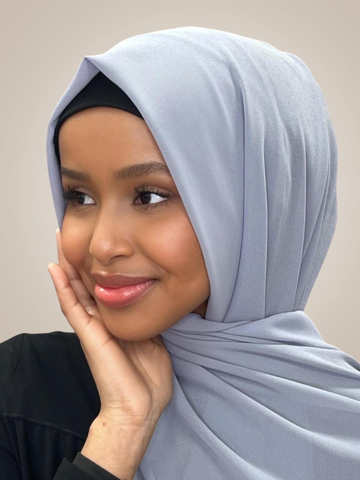 Classic Chiffon Hijab-Slate Grey