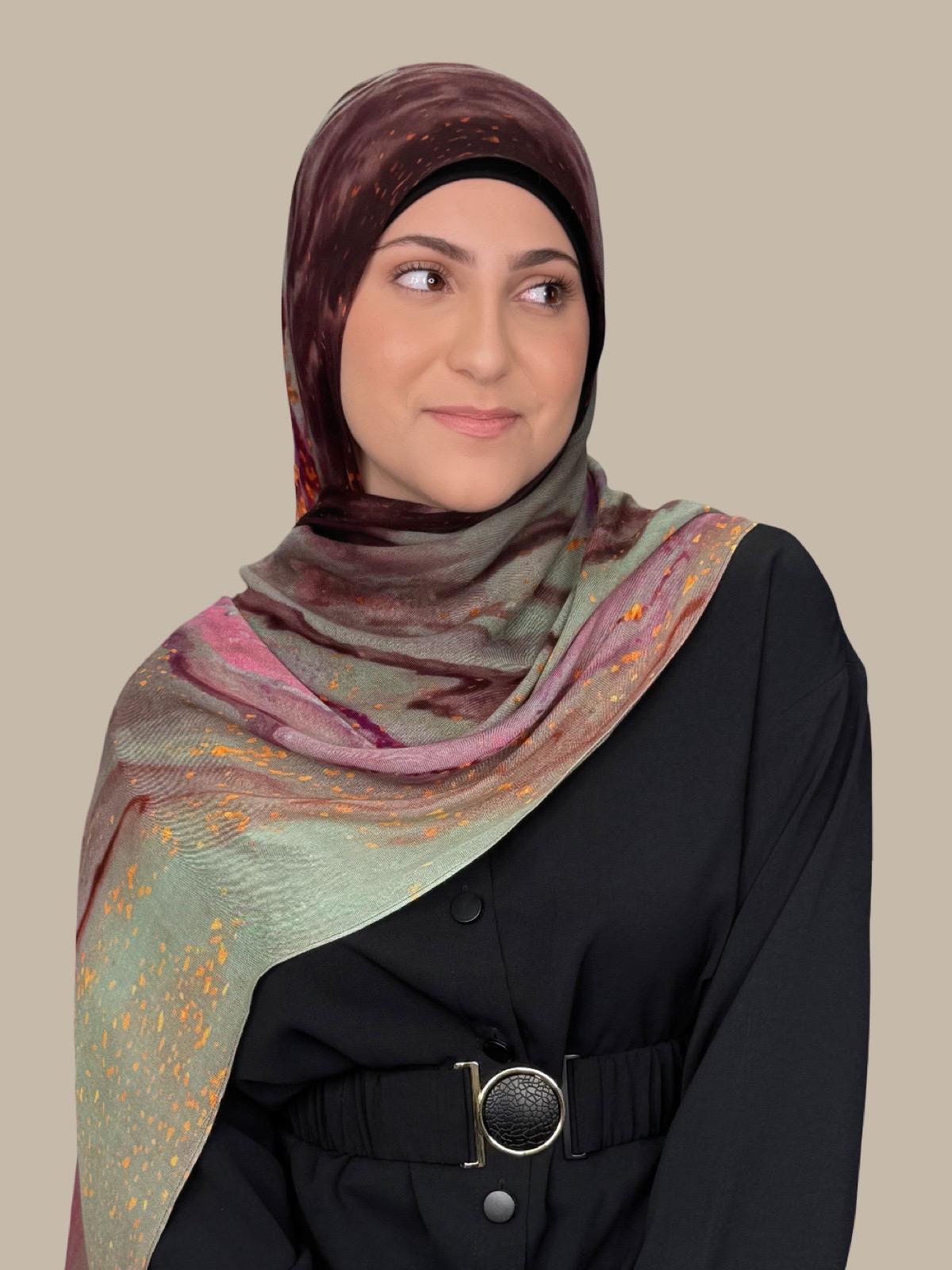 Modish Girl Print Modal Hijab-Rose Mirage