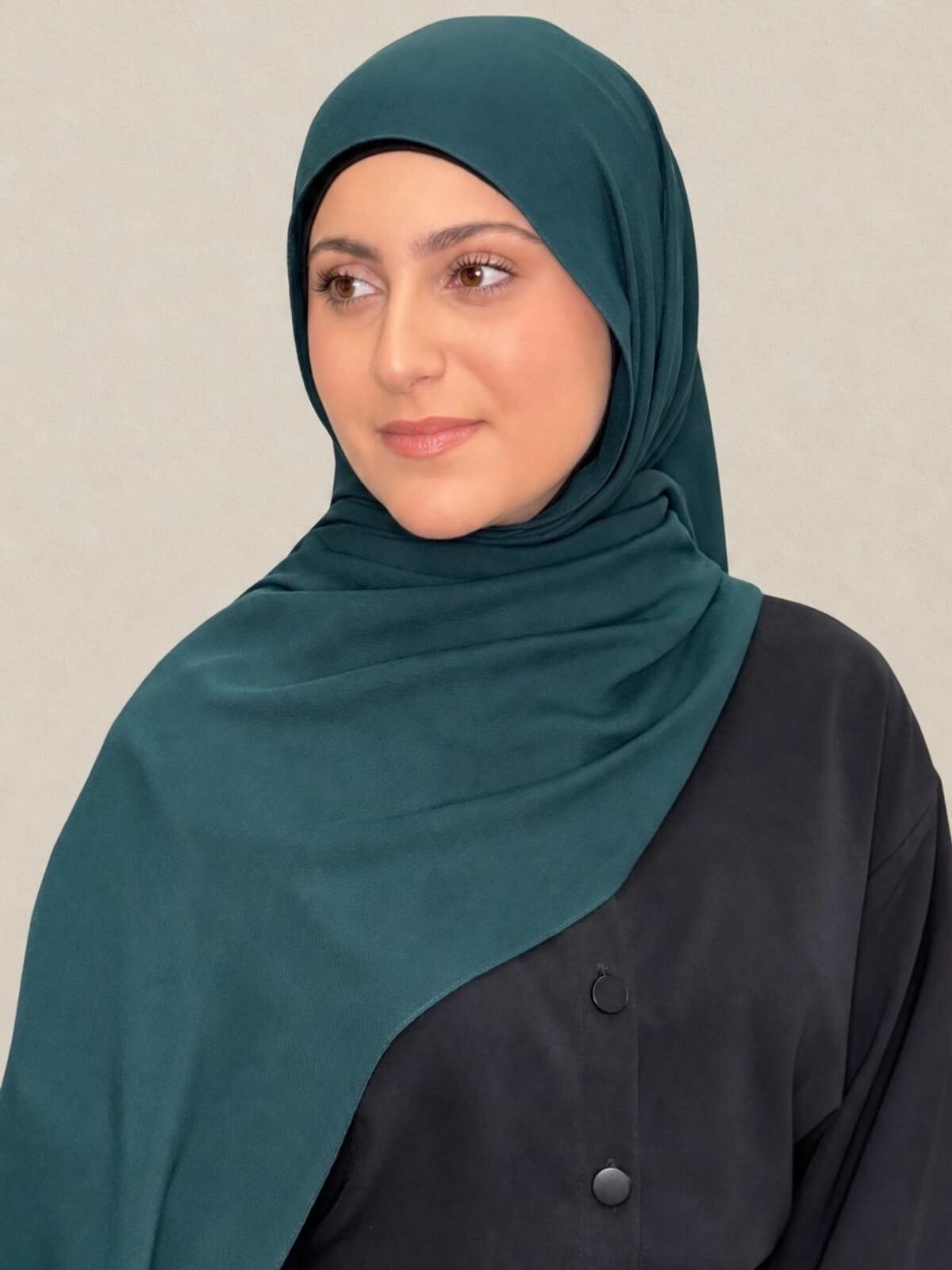 Modish Girl Cotton Modal Hijab-Dark Aqua