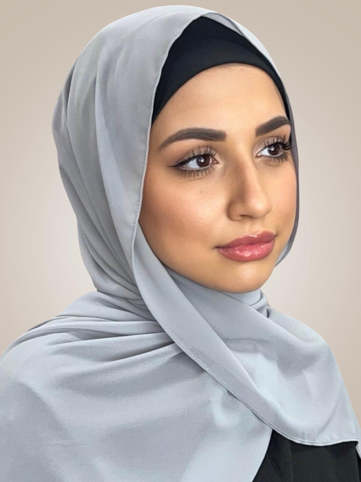 Luxury Chiffon Hijab-Chic Grey