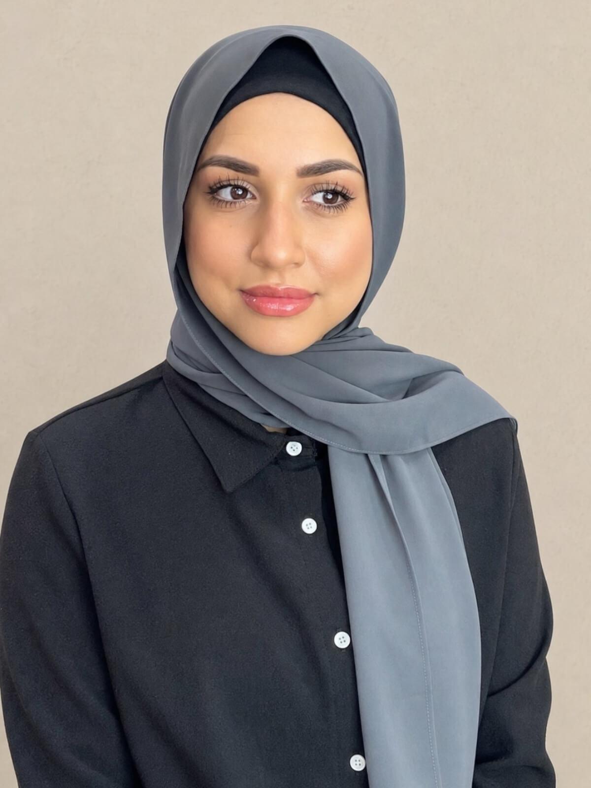 Classic Chiffon Hijab-Ash Grey