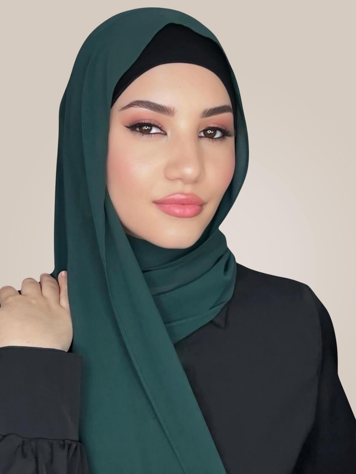 Luxury Chiffon Hijab-Deep Green