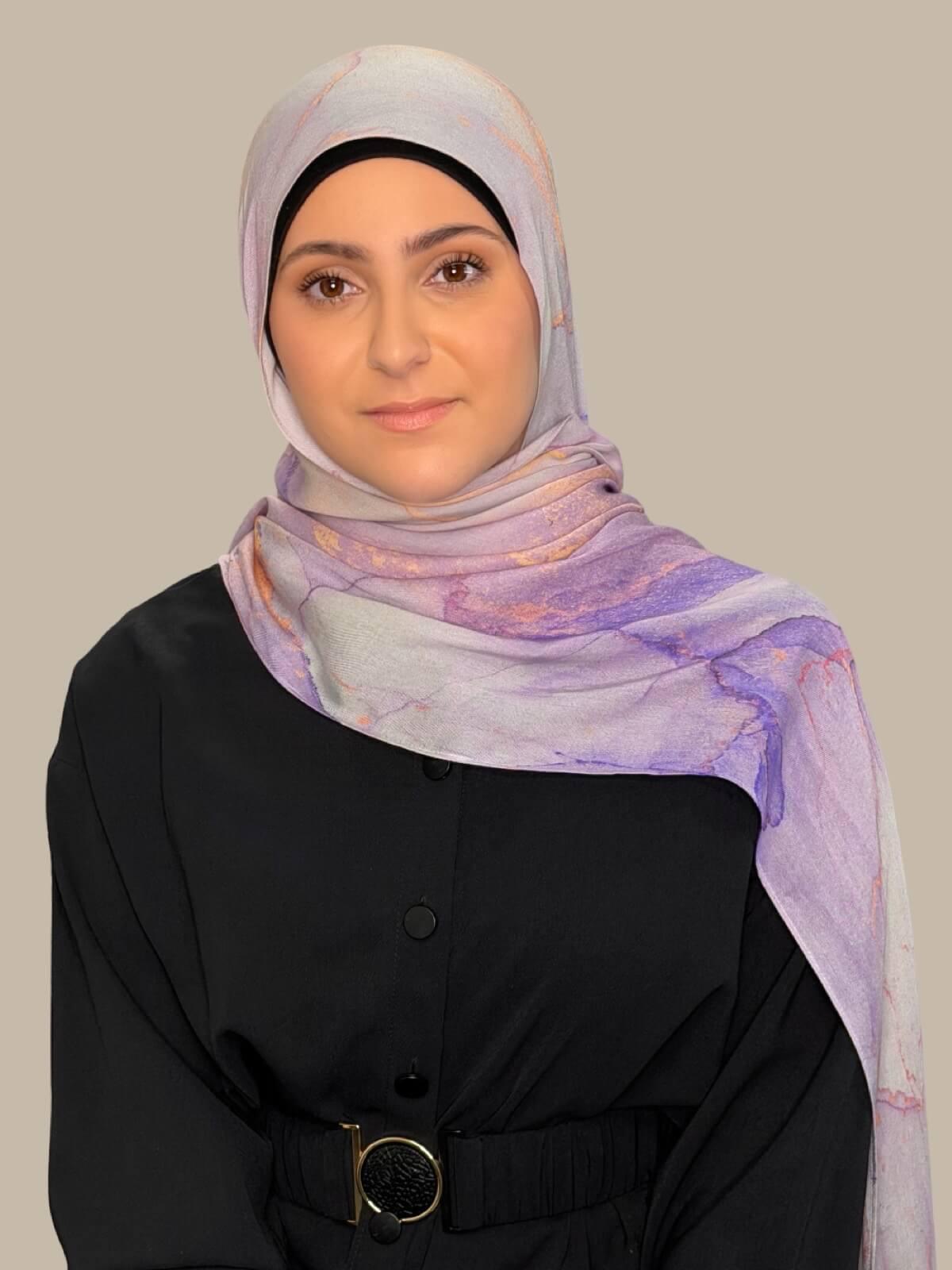 Modish Girl Print Modal Hijab-Lavanta Bay