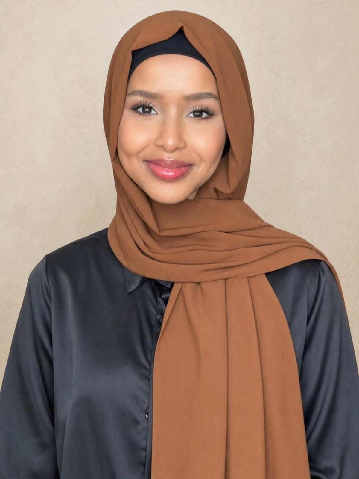 Classic Chiffon Hijab-Cinnamon