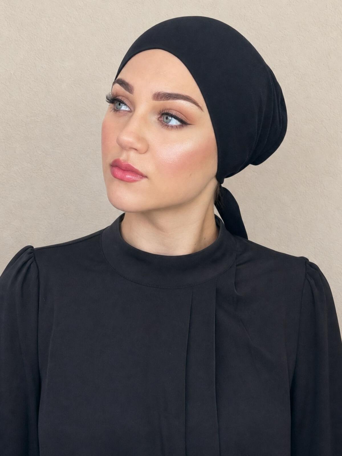 Tie Back UnderScarf-Black