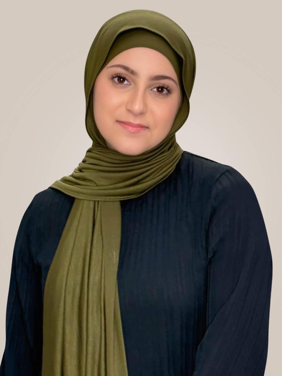 Modish Girl Premium Jersey Hijab-Olive Green