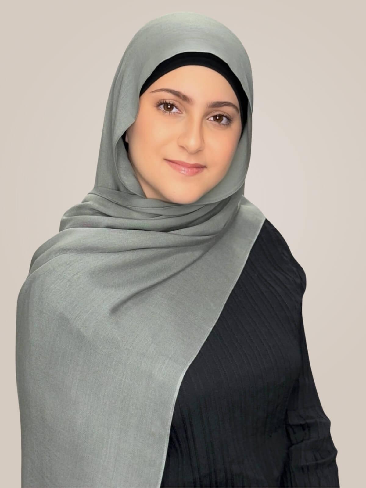 Modish Girl Cotton Modal Hijab-Slate Green