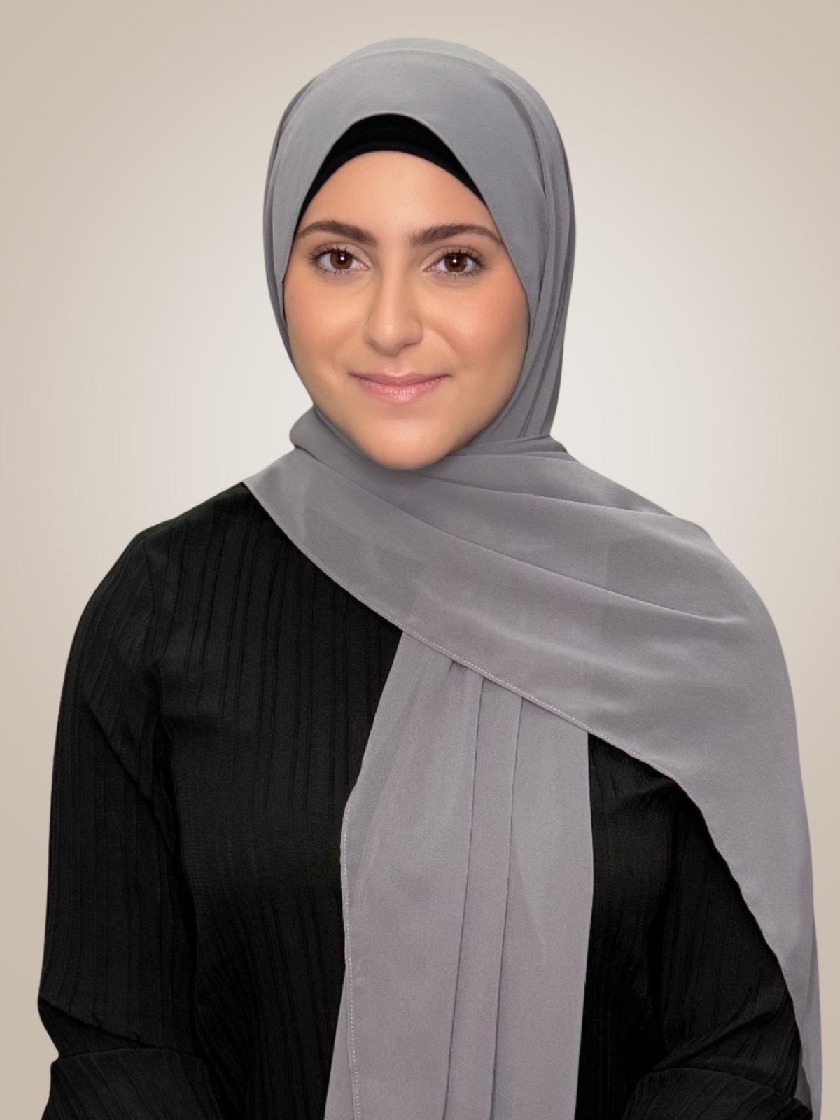 Modish Girl Luxury Chiffon Hijab-Fossil Grey